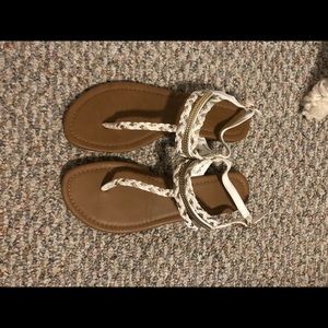 White and gold sandals